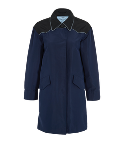 Prada Two-Tone Jacket, Silk, Navy/Black, UK 8, 3*