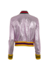 Gucci Floral Embroidered Metallic Bomber Jacket, &pound;695, Clothing, Purple, Lambskin Leather, Back view