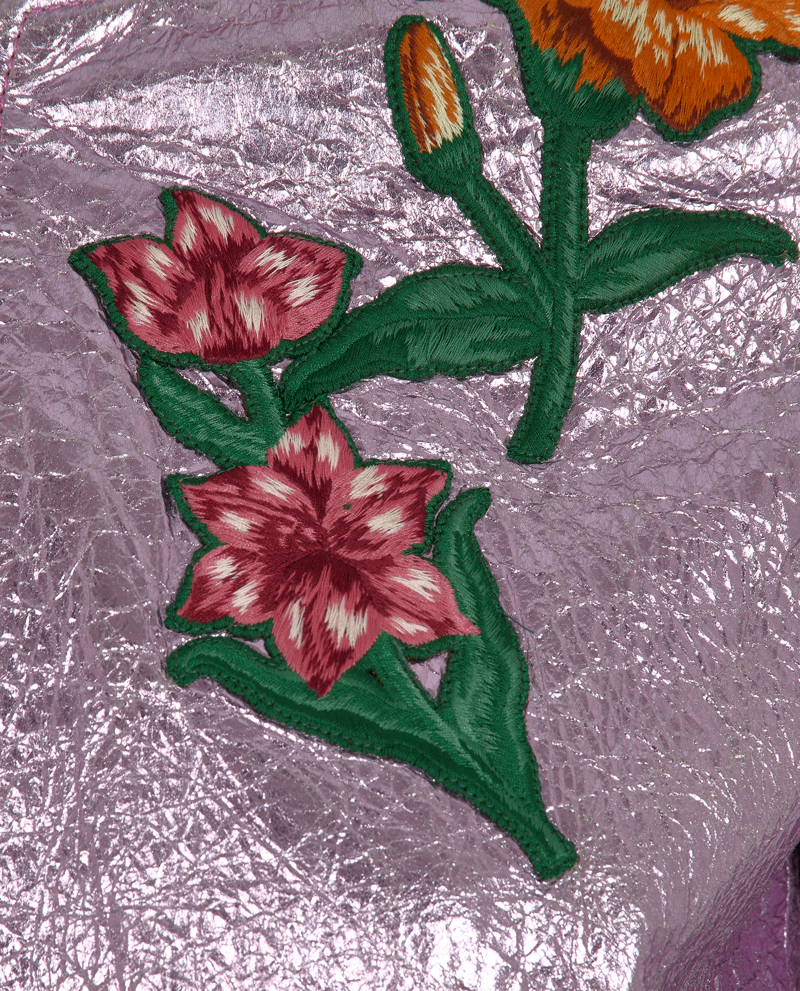 Gucci Floral Embroidered Metallic Bomber Jacket, &pound;695, Clothing, Purple, Lambskin Leather, Other view