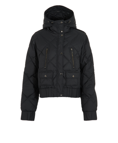 Burberry Quilted Hooded Puffer, &pound;350, Clothing, Black, Down Feathers, Front view