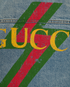 Gucci Logo Print Washed Cropped Jacket, &pound;450, Clothing, Blue, Cotton, Other view