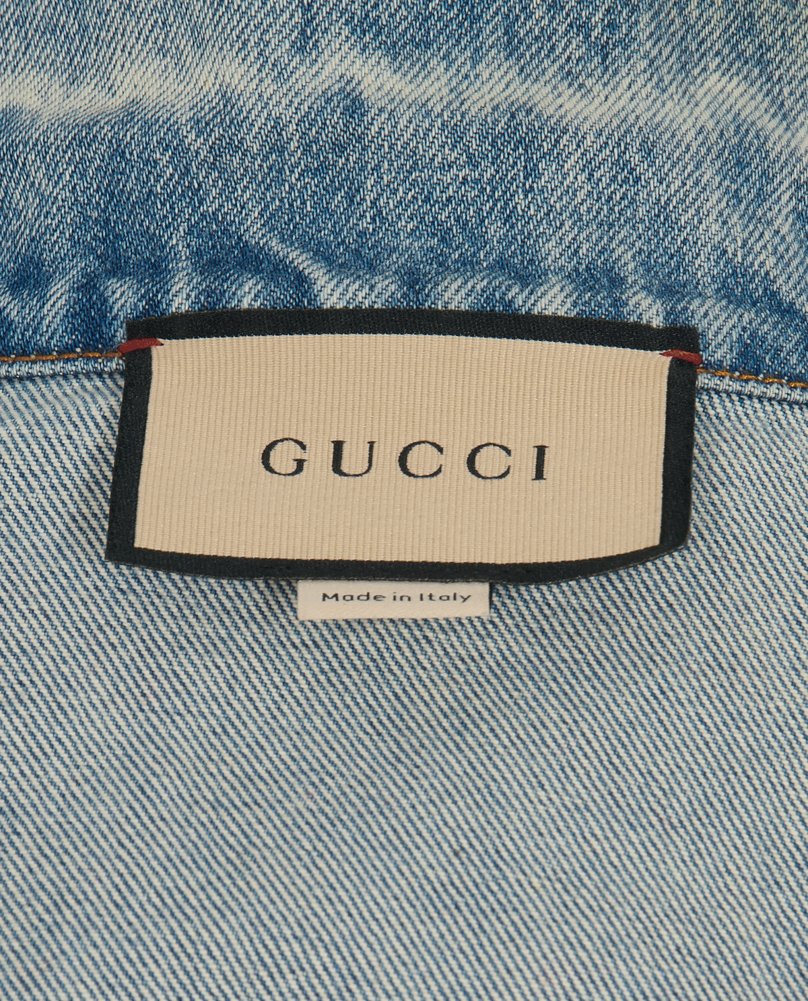 Gucci Logo Print Washed Cropped Jacket, &pound;450, Clothing, Blue, Cotton, Other view