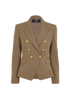Balmain Double-Breasted Blazer, &pound;550, Clothing, Tan, Wool, Front view
