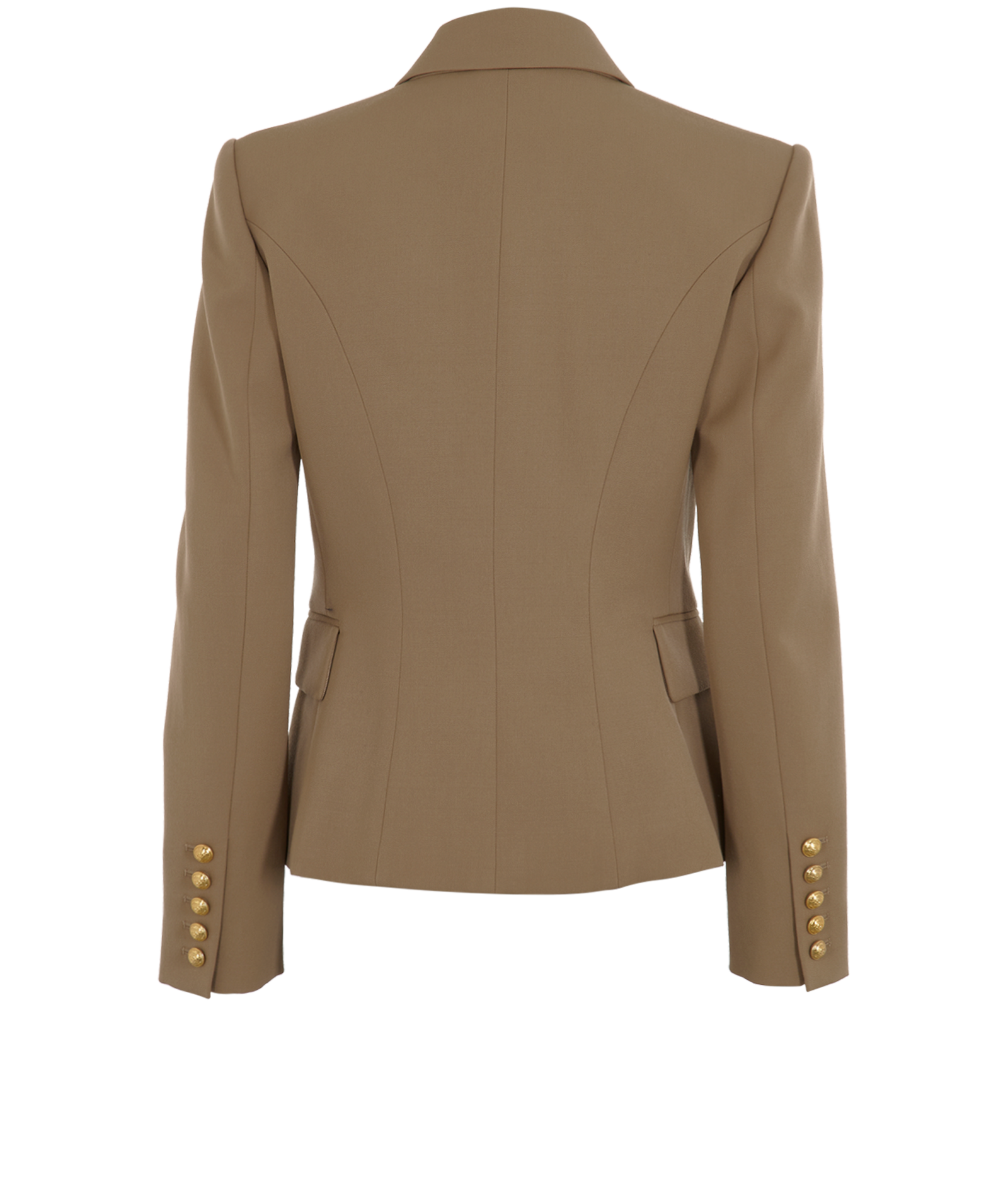 Balmain Double-Breasted Blazer, &pound;550, Clothing, Tan, Wool, Back view