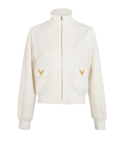 Valentino V Bomber Jacket, Poly, Cream, UK8, 2*