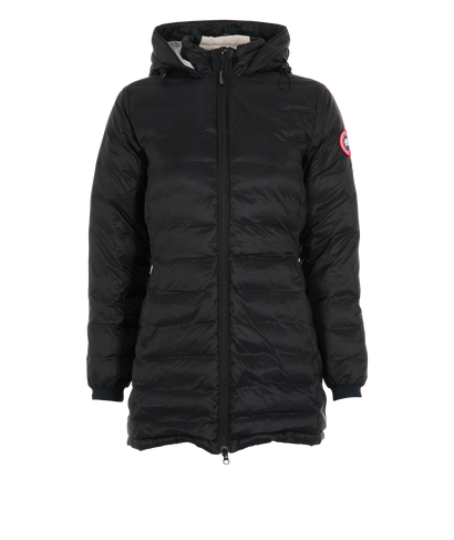 Canada Goose Camp Hooded Jacket, &pound;450, Clothing, Black, Down Feathers, Front view
