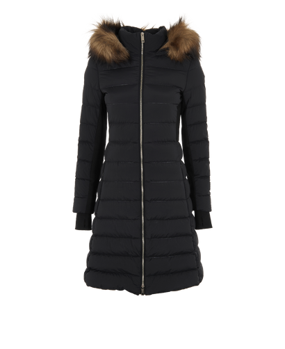 Burberry Hooded Puffer Jacket, &pound;590, Clothing, Black, Down Feathers/Faux Fur, Front view