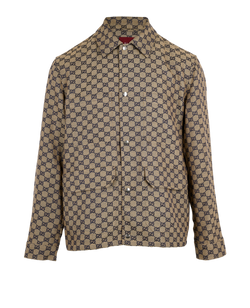 Gucci Monogram Jacket, Linen,Mens, Beige, Sz XXL, 3*