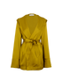 Saint Laurent 2023 Hooded Wrap Jacket, £750, Clothing, Yellow, Acetate/Viscose, Front view