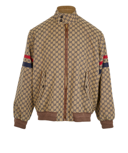 Gucci GG Zip Jacket, &pound;950, Clothing, Beige/Brown, Cotton, Front view