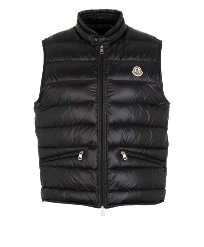 Moncler Gui Gilet, &pound;395, Clothing, Black, Down Feathers, Front view