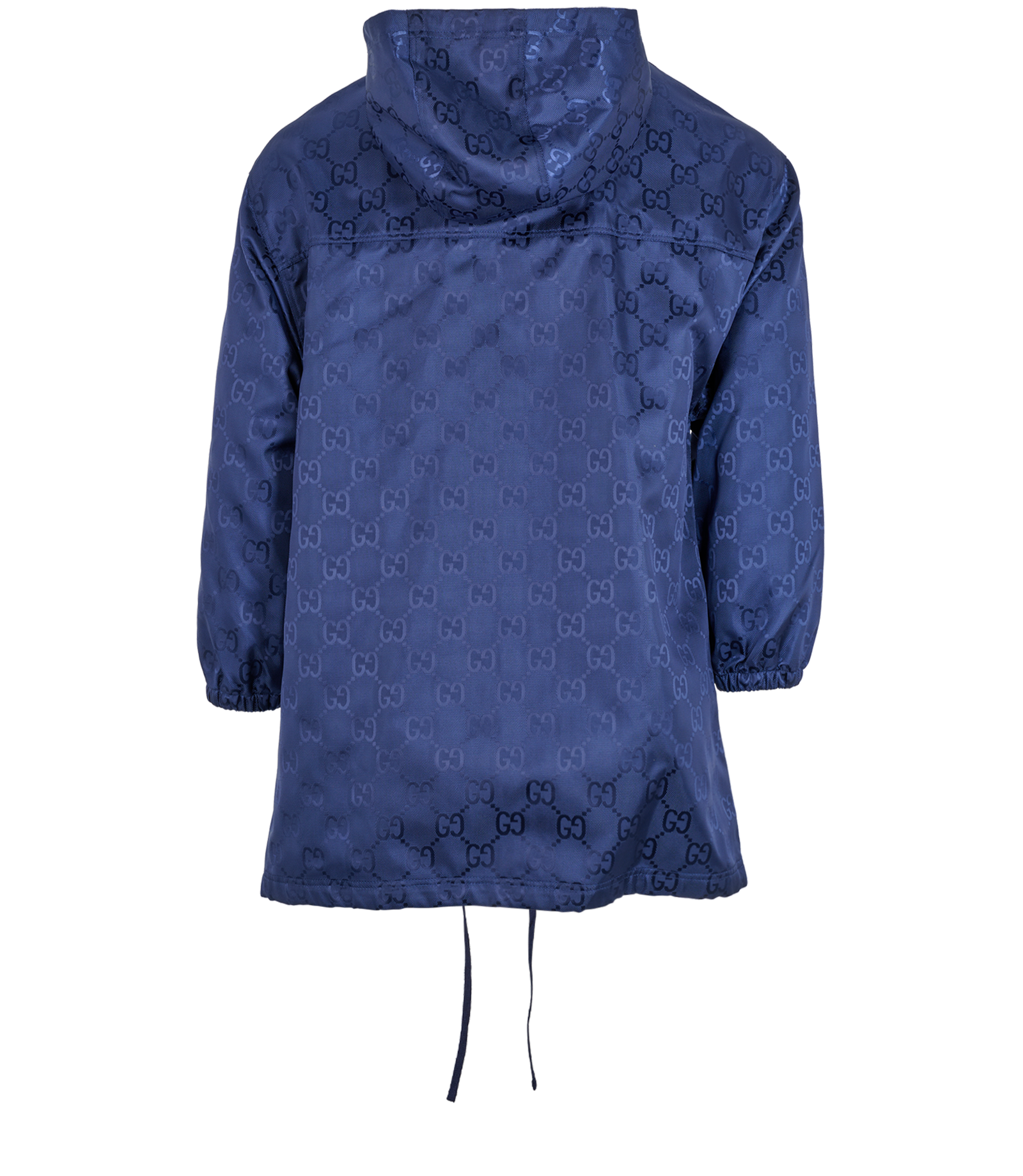 GG Print Hooded Windbreaker, &pound;450, Clothing, Blue, Polyester (Polymer), Back view