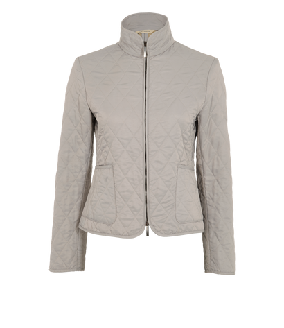 Burberry Quilted Zip-Up Jacket, &pound;180, Clothing, Grey, Polyester Mix, Front view