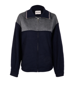 Miu Miu Bicolour Zipped Jacket, Wool/Cashmere, Blue/Grey, UK8, 2*