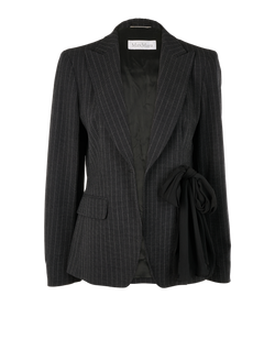 Max Mara Pinstripe Blazer, Wool, Black, Uk12, 2*