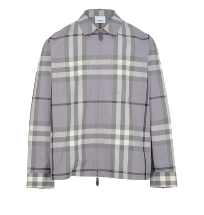 Burberry Harrington Check Jacket, &pound;320, Clothing, Grey, Cotton, Front view