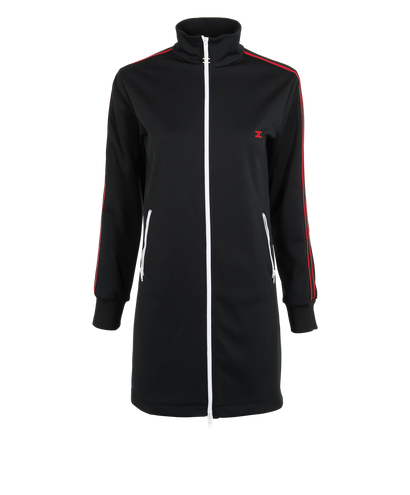 Celine Zip Up  Long Striped Jacket, &pound;450, Clothing, Black/Red, Polyester (Polymer), Front view