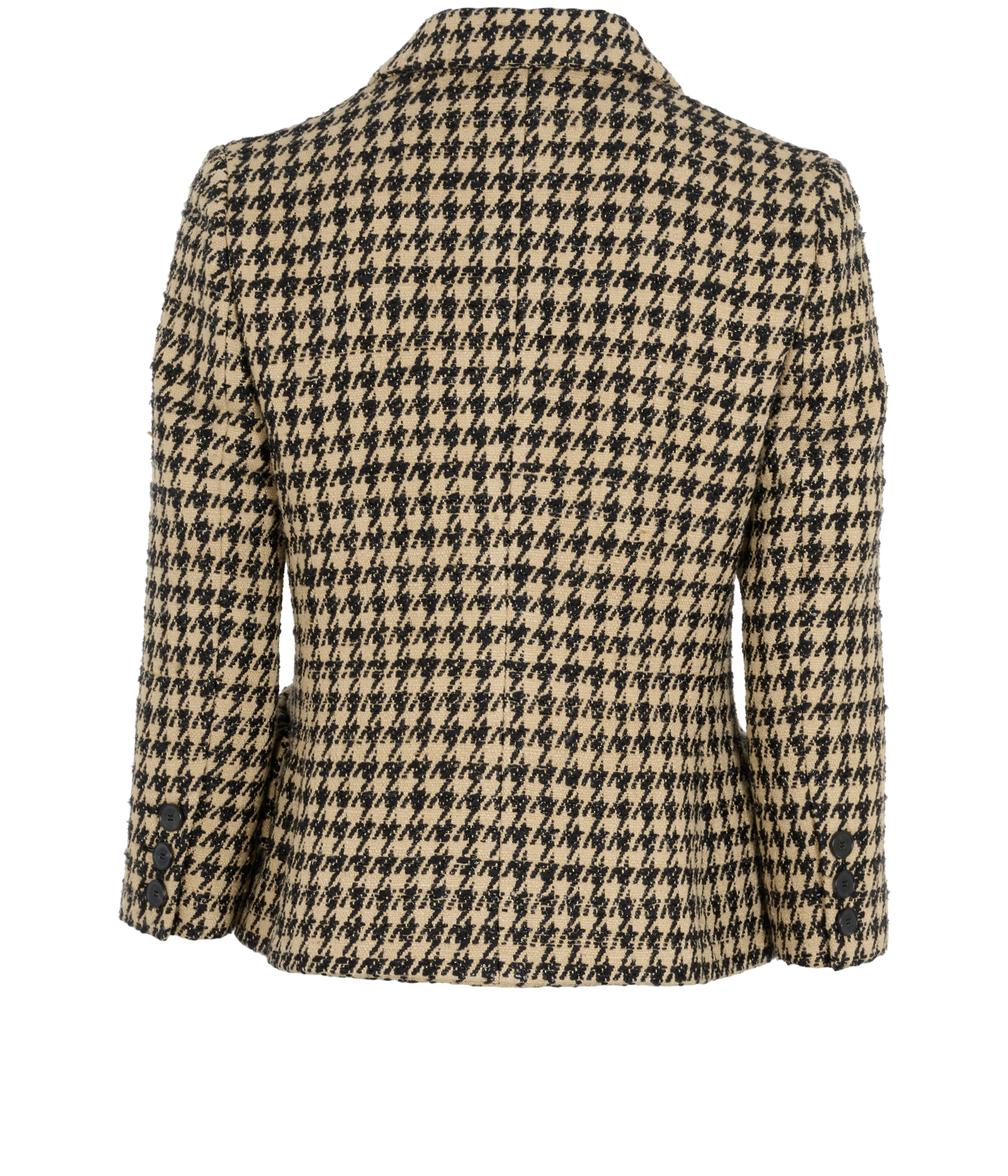 Christian Dior Houndstooth Jacket, &pound;850, Clothing, Beige/Black, Cotton/Silk, Back view