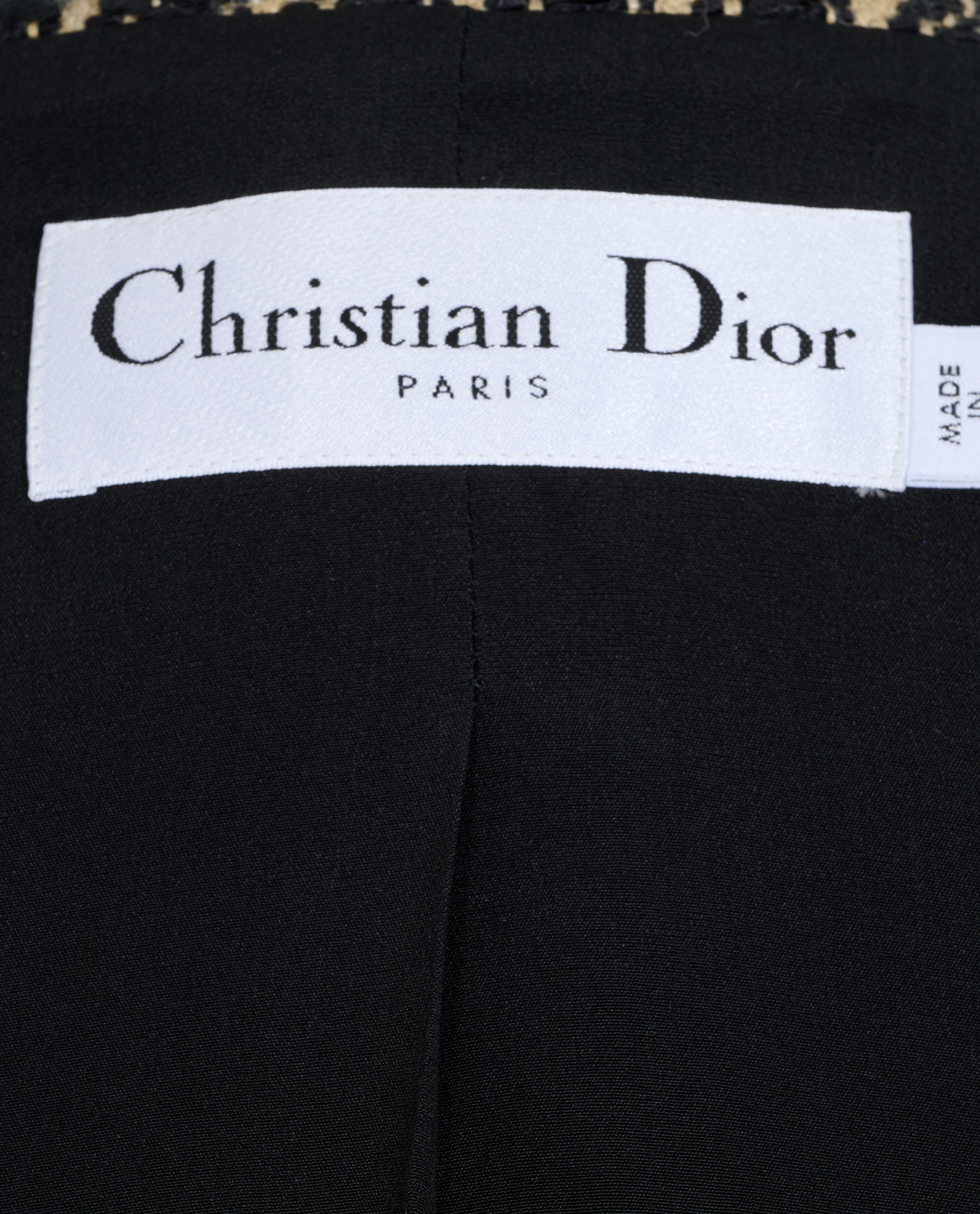 Christian Dior Houndstooth Jacket, &pound;850, Clothing, Beige/Black, Cotton/Silk, Other view