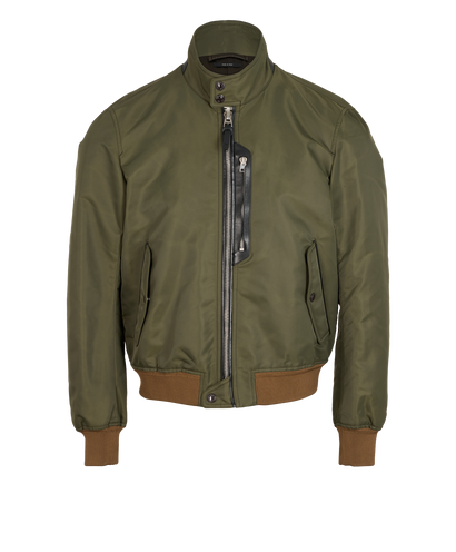 Tom Ford Bomber Jacket, &pound;550, Clothing, Green, Polyester (Polymer), Front view