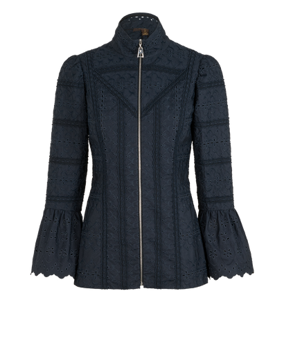 Louis Vuitton Broderie Anglaise Jacket, &pound;430, Clothing, Navy, Cotton, Front view