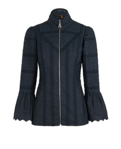 Louis Vuitton Broderie Anglaise Jacket, Cotton, Navy, UK6, 2*