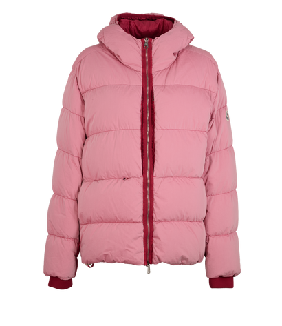 Moncler Pavlot Puffer Jacket, &pound;650, Clothing, Pink/Red, Down Feathers, Front view