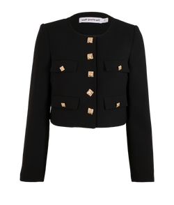 Self Portrait Crepe Jacket, Polyester, Black, UK8, 2*
