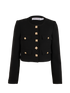 Self Portrait Crepe Jacket, &pound;195, Clothing, Black, Polyester (Polymer), Front view