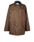 Prada Padded Logo Jacket, &pound;895, Clothing, Brown, Polyester (Polymer)/Shearling, Front view