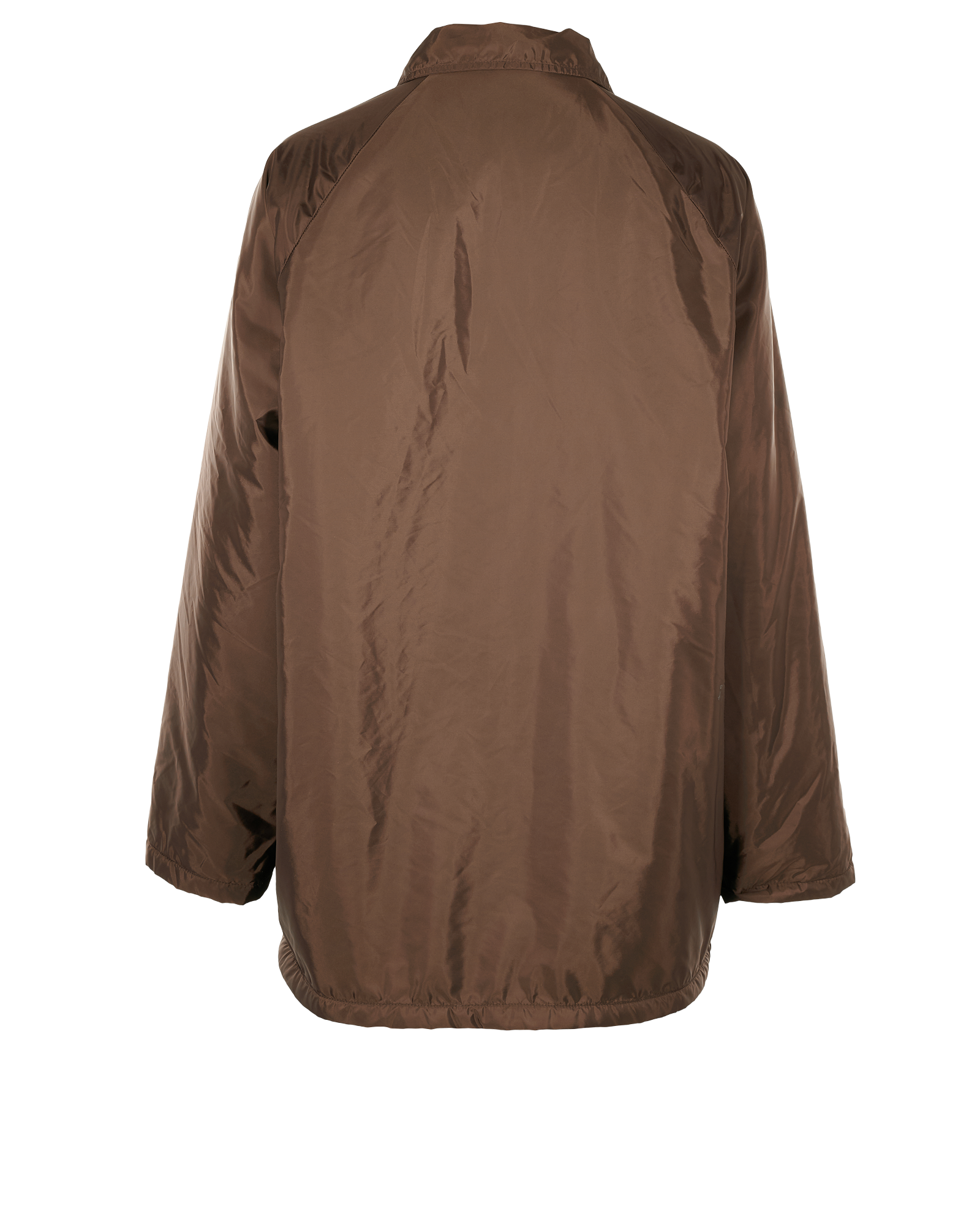 Prada Padded Logo Jacket, &pound;895, Clothing, Brown, Polyester (Polymer)/Shearling, Back view