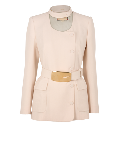 Gucci Belted Jacket, &pound;550, Clothing, Pink, Wool, Front view