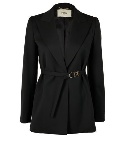 Fendi FF Blazer, &pound;550, Clothing, Black, Polyester Mix/Wool, Front view