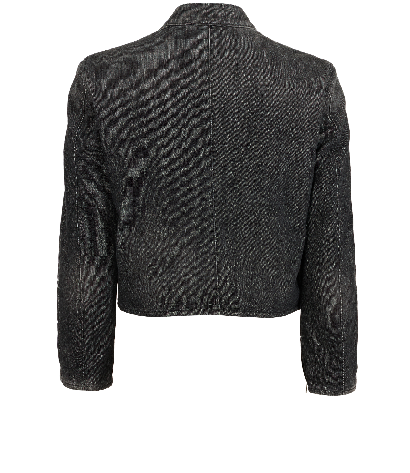 Balenciaga Shrunk Denim Racer Jacket, &pound;350, Clothing, Black, Cotton, Back view