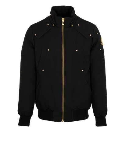 Moose Knuckles Bomber Jacket, &pound;550, Clothing, Black, Down Feathers, Front view