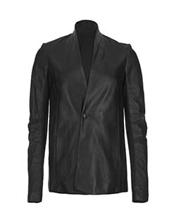 Rick Owens Single Button Jacket, Calf Leather/Wool, Black, UK 16