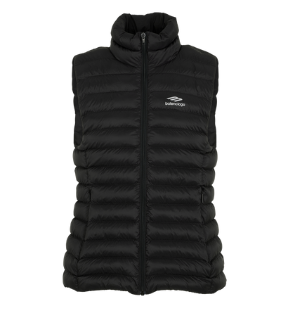 Balenciaga Padded Gilet, &pound;495, Clothing, Black, Down Feathers, Front view