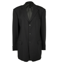 Balmain Vintage Oversized Long Blazer, Wool, Black, UK14, 2*