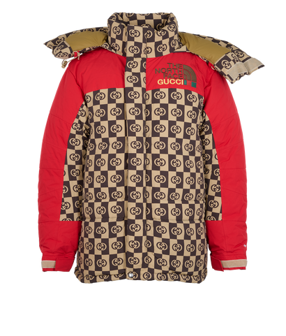 Gucci x North Face Interlocking G Puffer Jacket, &pound;650, Clothing, Brown, Polyester Mix, Front view