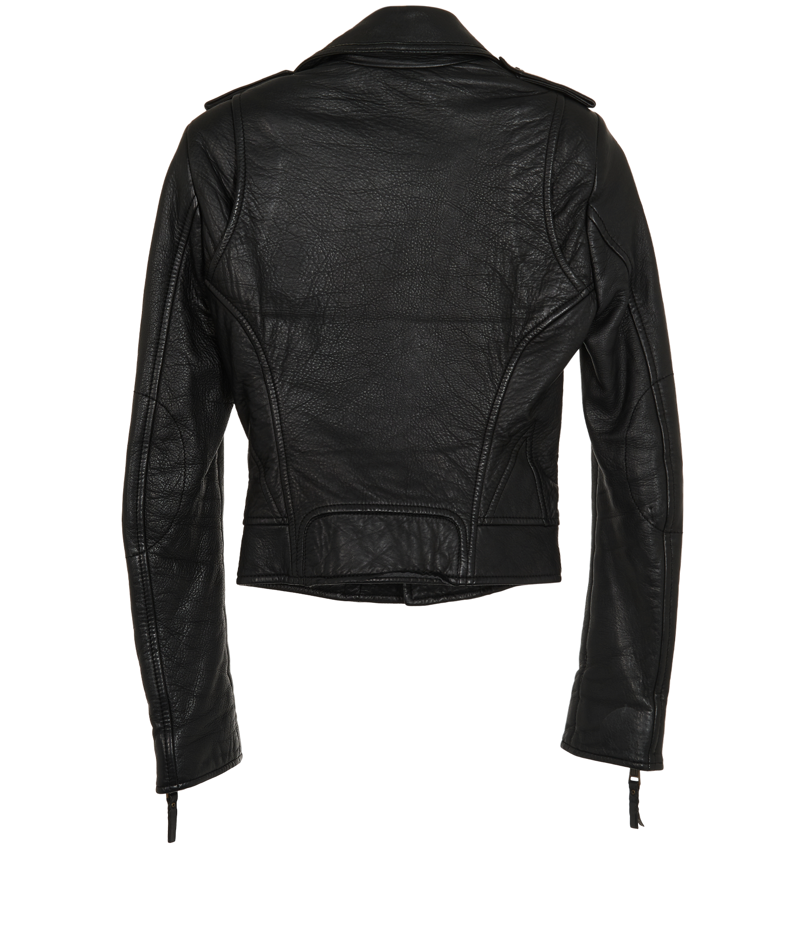 Balenciaga Biker Jacket, &pound;290, Clothing, Black, Leather, Back view