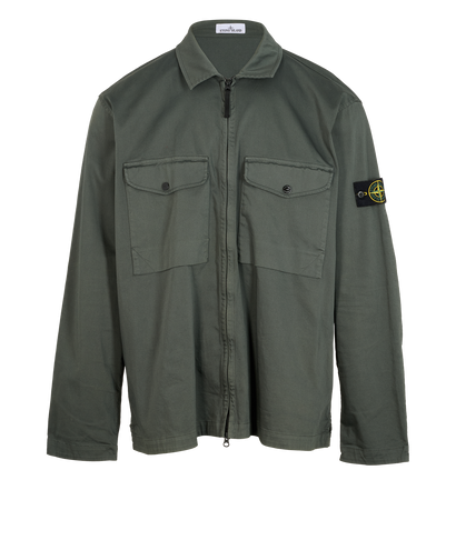 Stone island Zipped Over Shirt, &pound;190, Clothing, Green, Cotton, Front view