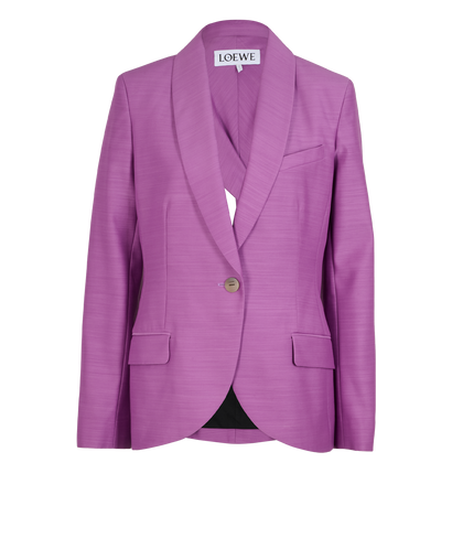 Loewe Cut Out Blazer, &pound;450, Clothing, Purple, Wool, Front view
