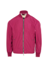 Burberry Logo Bomber Jacket, &pound;350, Clothing, Burgundy, Polyester Mix, Front view