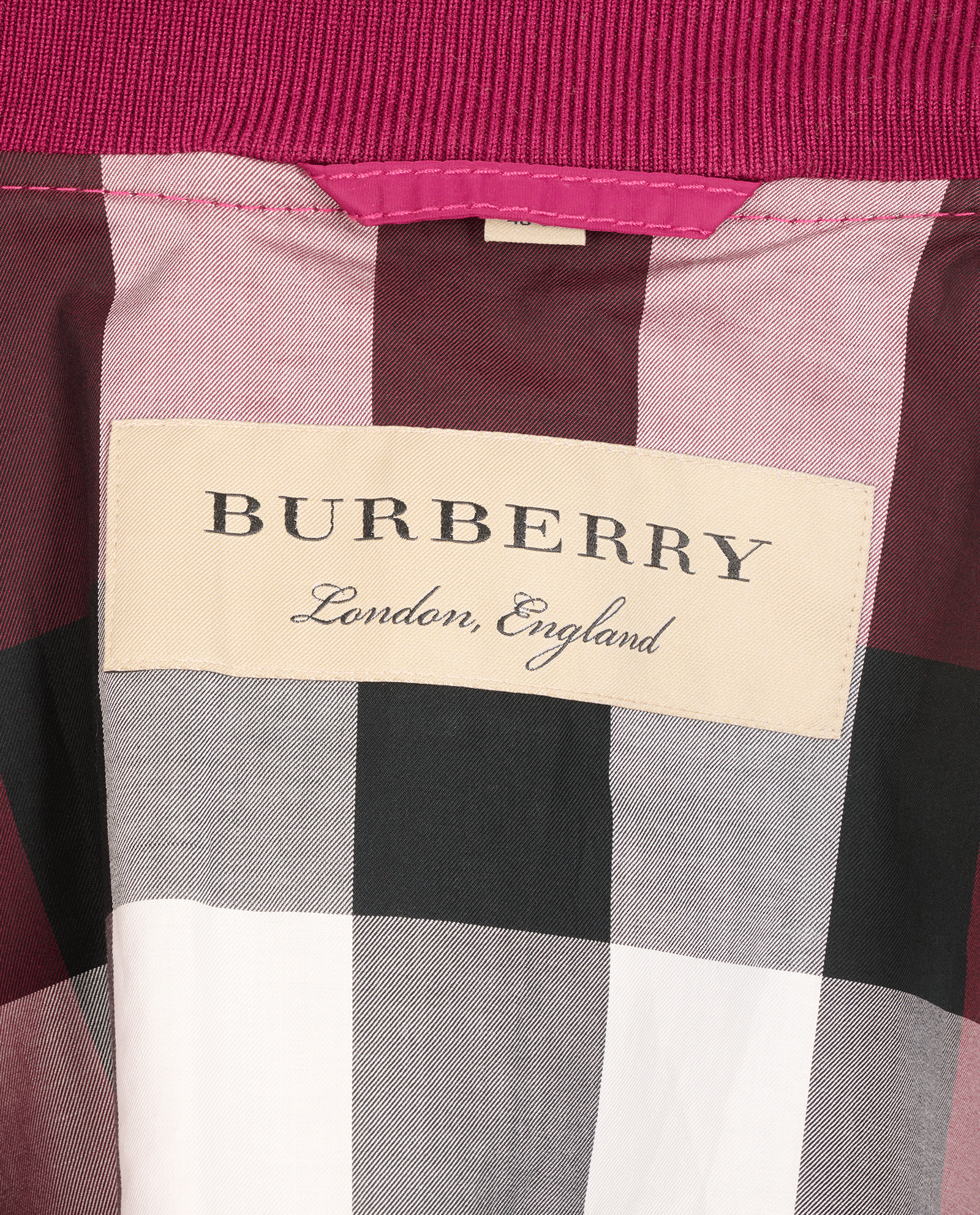 Burberry Logo Bomber Jacket, &pound;350, Clothing, Burgundy, Polyester Mix, Other view