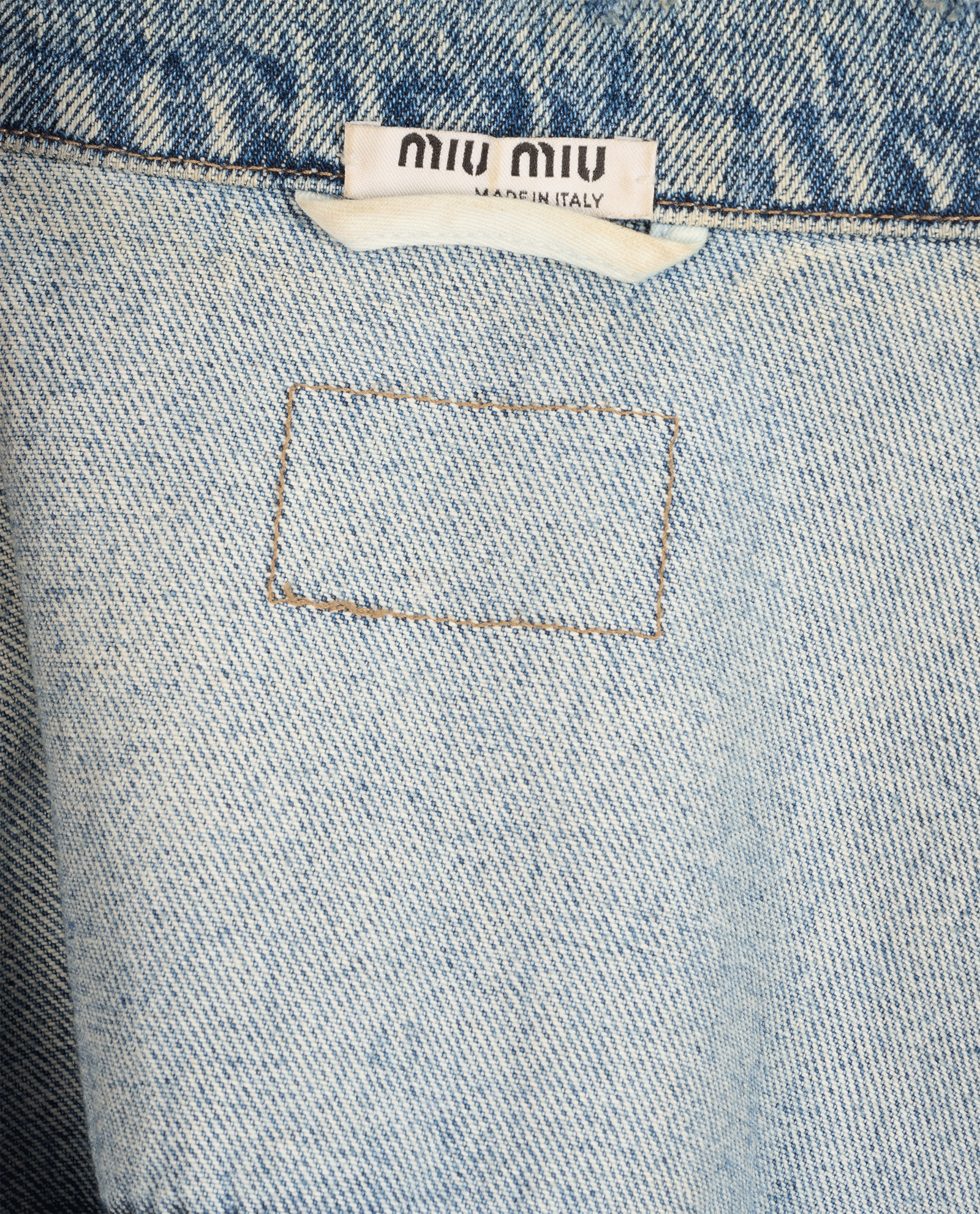 Miu Miu 2019 Embellished Distressed Jacket, &pound;450, Clothing, Blue, Cotton, Other view