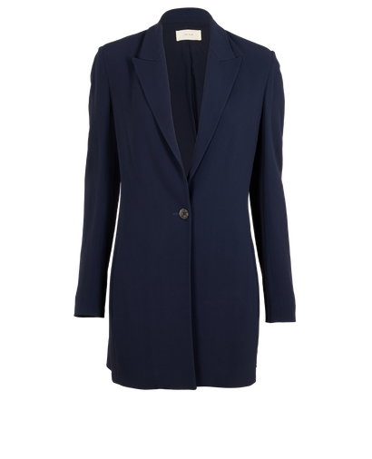 The Row Single-Button Longline Blazer, &pound;450, Clothing, Navy, Acetate/Viscose, Front view