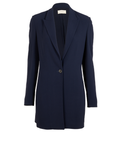 The Row Single-Button Longline Blazer, Viscose/Acetate, Navy, UK 12, 3*