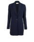 The Row Single-Button Longline Blazer, &pound;450, Clothing, Navy, Acetate/Viscose, Front view