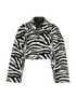 Rotate Zebra Cropped Jacket, &pound;220, Clothing, Black/White, Faux Fur, Front view