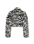 Rotate Zebra Cropped Jacket, &pound;220, Clothing, Black/White, Faux Fur, Back view